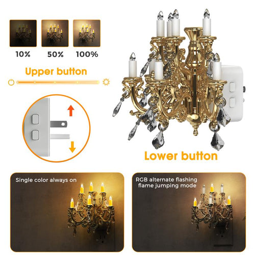Mini Chandelier Night Light: Plug-In Romantic Glow