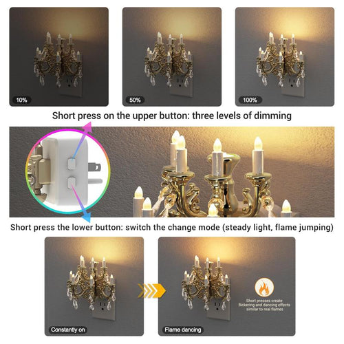 Mini Chandelier Night Light: Plug-In Romantic Glow