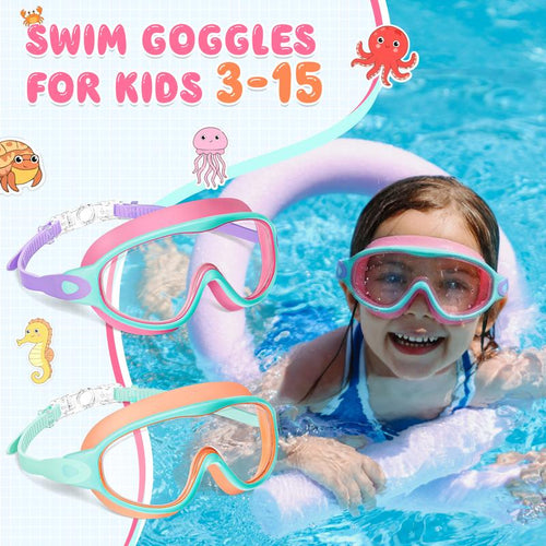 Kids Swim Goggles 2-Pack: Click and Swim