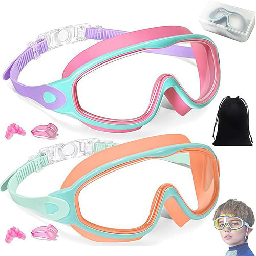 Kids Swim Goggles 2-Pack: Click and Swim