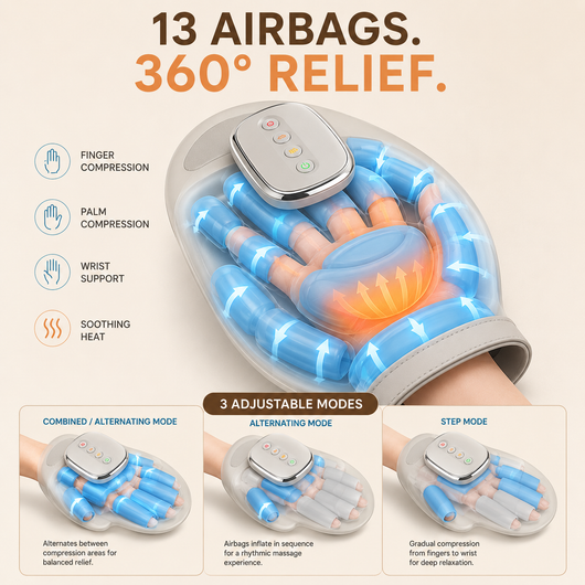 Vivly Air Compression Hand Massager with Heat