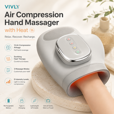 Vivly Air Compression Hand Massager with Heat