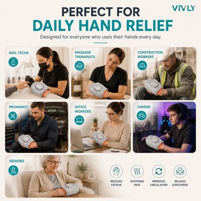 Vivly Air Compression Hand Massager with Heat