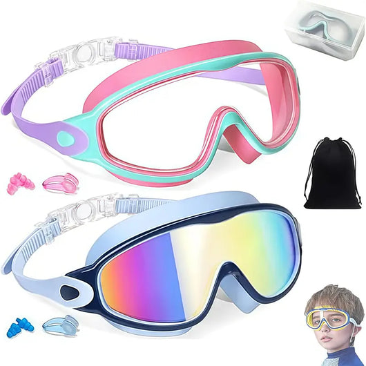 Kids Swim Goggles 2-Pack: Click and Swim