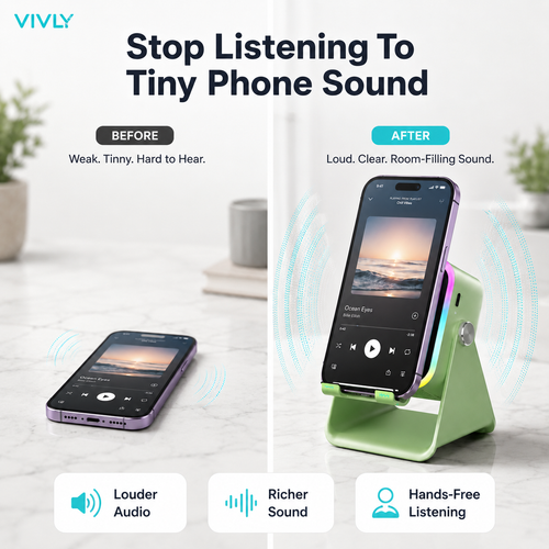 5-in-1 Set-and-Play Speaker Phone Stand: Instant Sound Hub