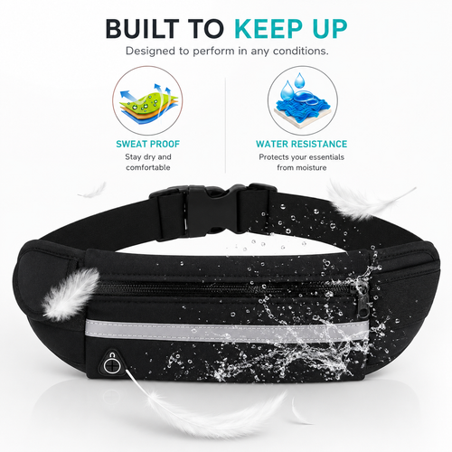 Slim Active Belt & Phone Holder: Hands-Free Running Storage That Stays Flat