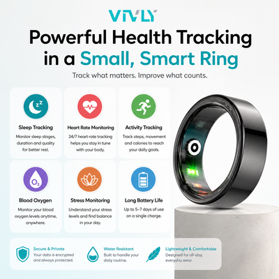 Vivly Smart Ring – Track Sleep, Heart Rate & Daily Health