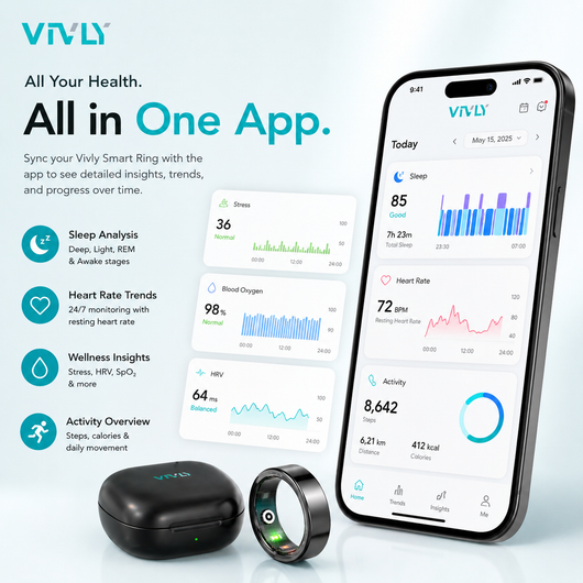 Vivly Smart Ring – Track Sleep, Heart Rate & Daily Health