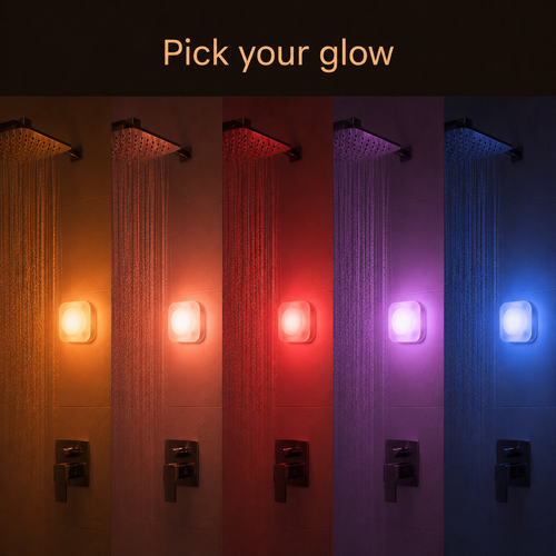 Low-Light Shower Light: Warm Sunset Glow for Night Wind-Down