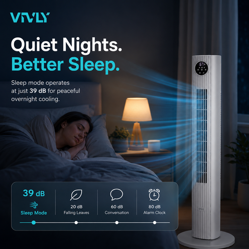 Smart Tower Fan with Remote & Sleep Mode: Sleep Cool, Stay Asleep All Night