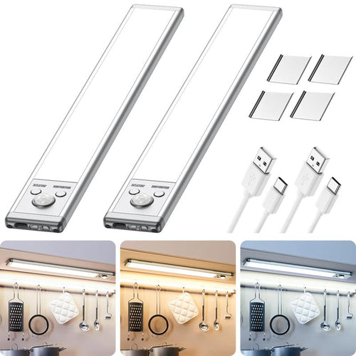 Under Cabinet Motion Sensor Lights 2-Pack: 30-Second Install, Renovated-Kitchen Glow